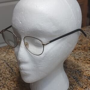 Aspire DEPENDABLE Black & Gold Round Eyeglasses Frames 49-19 135